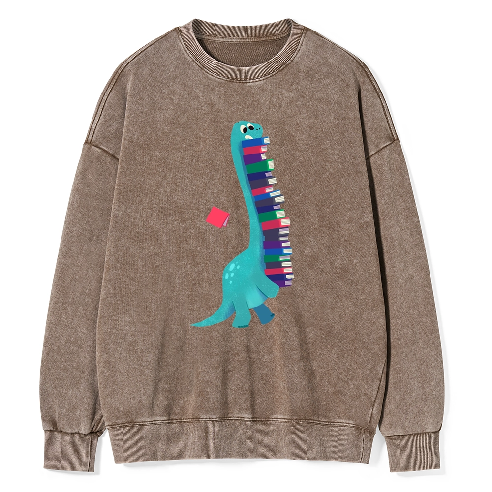 Pagewings Book Dinosaurs Unisex Washed Sweatshirt