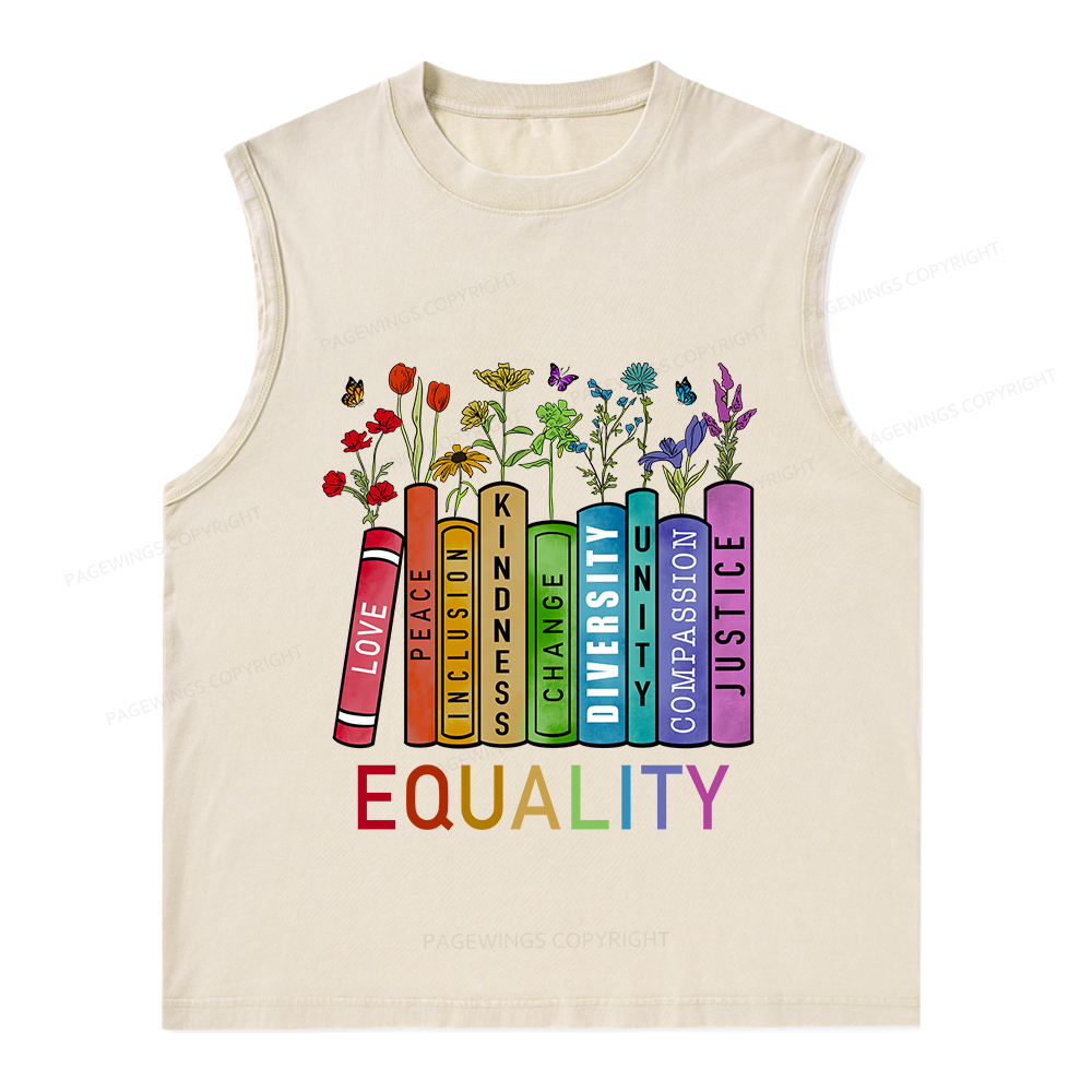 Pagewings Equal Rights Shirt Unisex Washed Tank Top