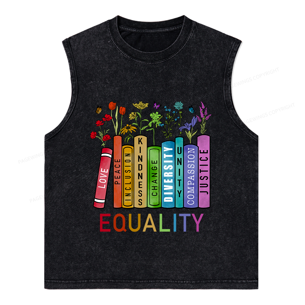 Pagewings Equal Rights Shirt Unisex Washed Tank Top