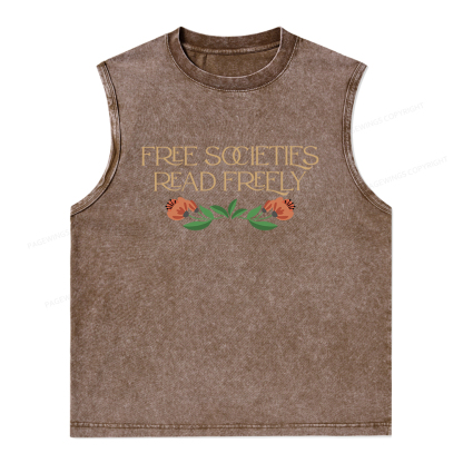 Pagewings Free Societies Read Freely Shirt T-Shirt Unisex Washed Tank Top