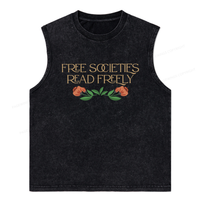 Pagewings Free Societies Read Freely Shirt T-Shirt Unisex Washed Tank Top