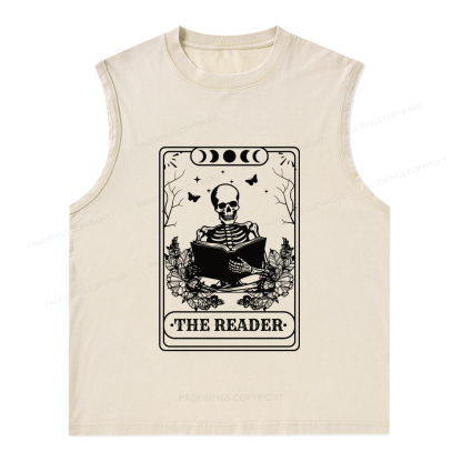 Pagewings The Reader Unisex Washed Tank Top