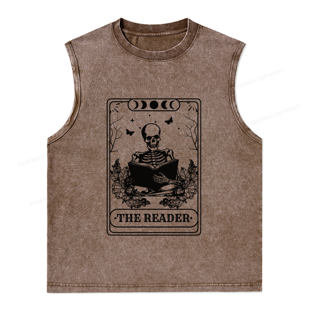Pagewings The Reader Unisex Washed Tank Top