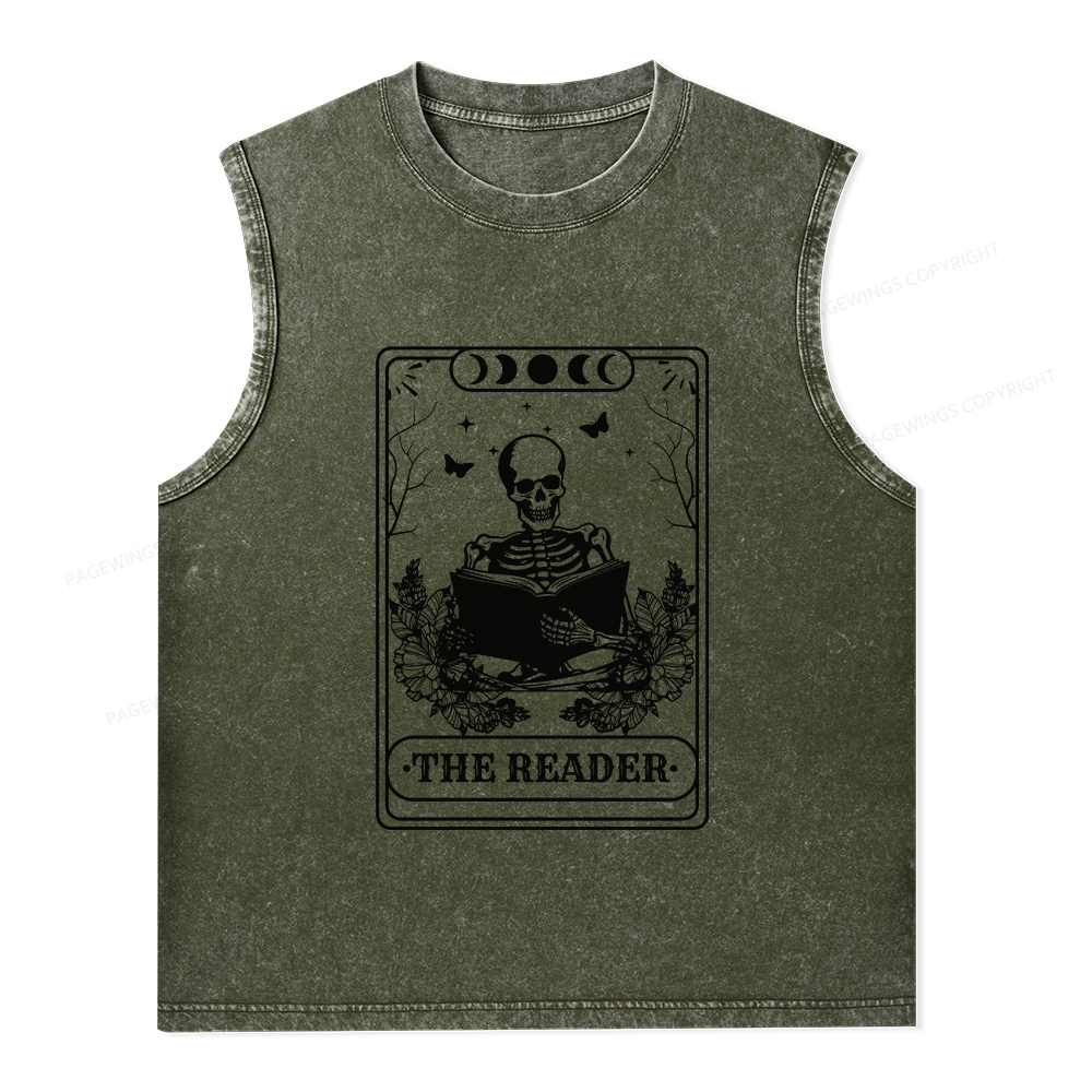 Pagewings The Reader Unisex Washed Tank Top