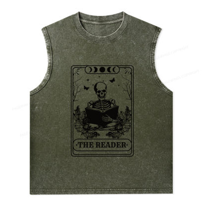 Pagewings The Reader Unisex Washed Tank Top