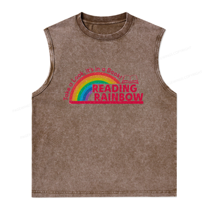Pagewings Reading Rainbow Unisex Washed Tank Top
