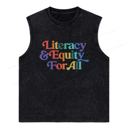 Pagewings  Literacy & Equity For All Unisex Washed Tank Top