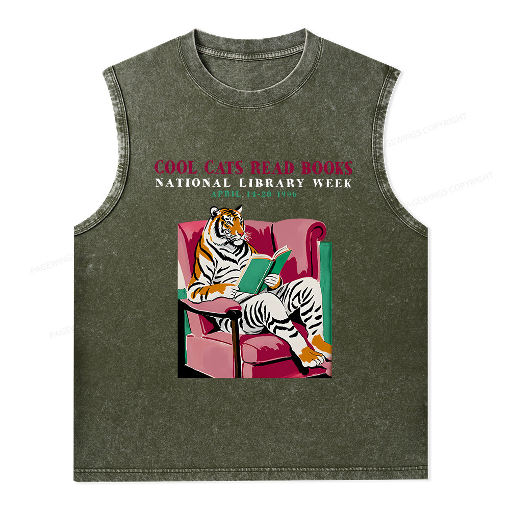 Pagewings ibrary Week Poster 1996 Unisex Washed Tank Top