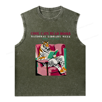 Pagewings  ibrary Week Poster 1996 Unisex Washed Tank Top