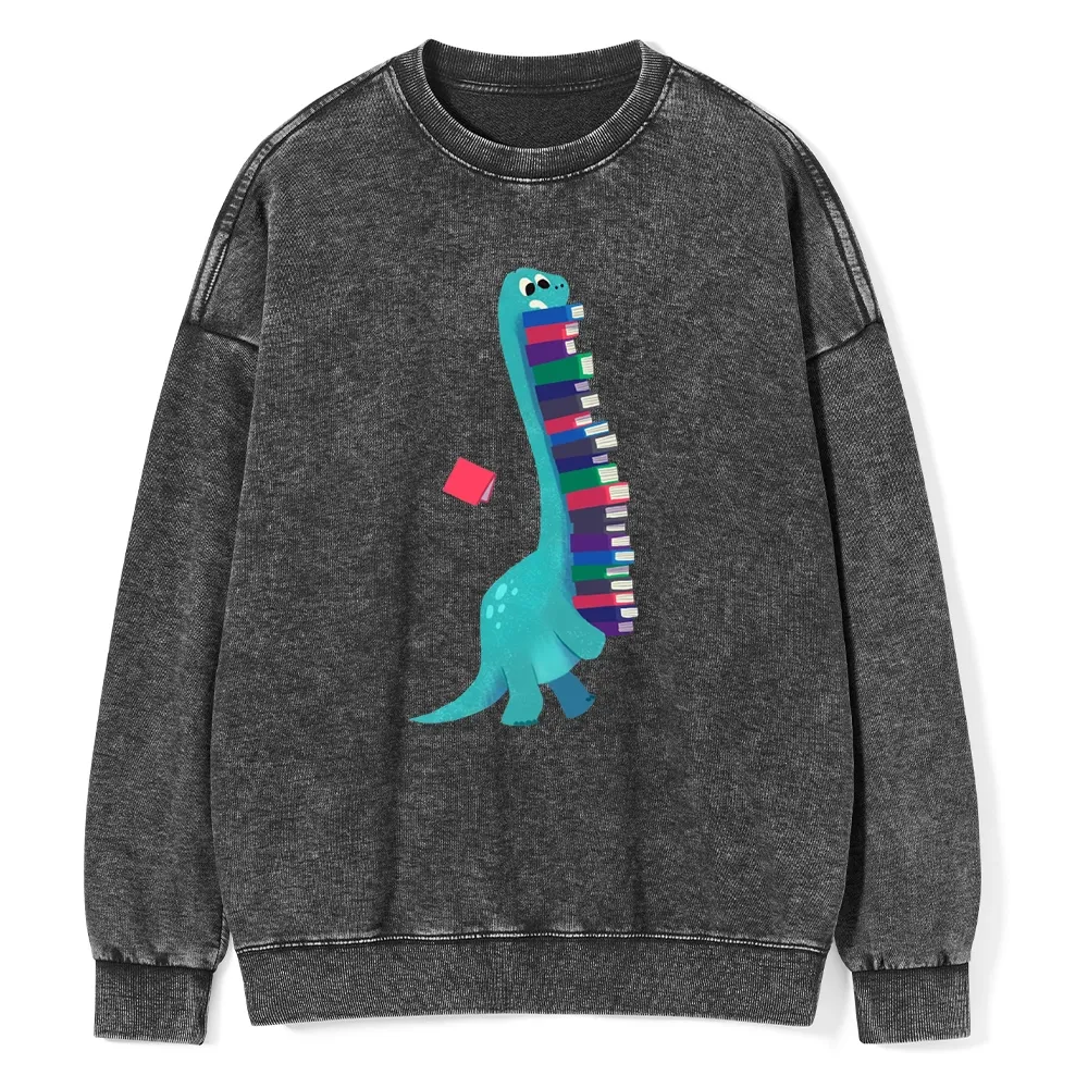 Pagewings Book Dinosaurs Unisex Washed Sweatshirt