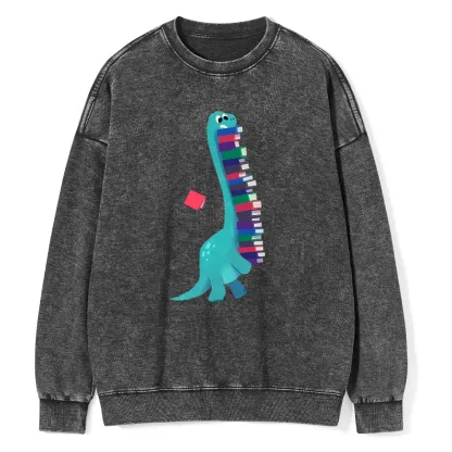 Pagewings Book Dinosaurs Unisex Washed Sweatshirt