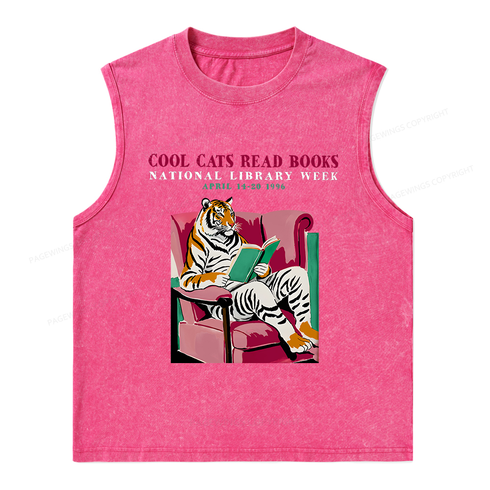 Pagewings ibrary Week Poster 1996 Unisex Washed Tank Top