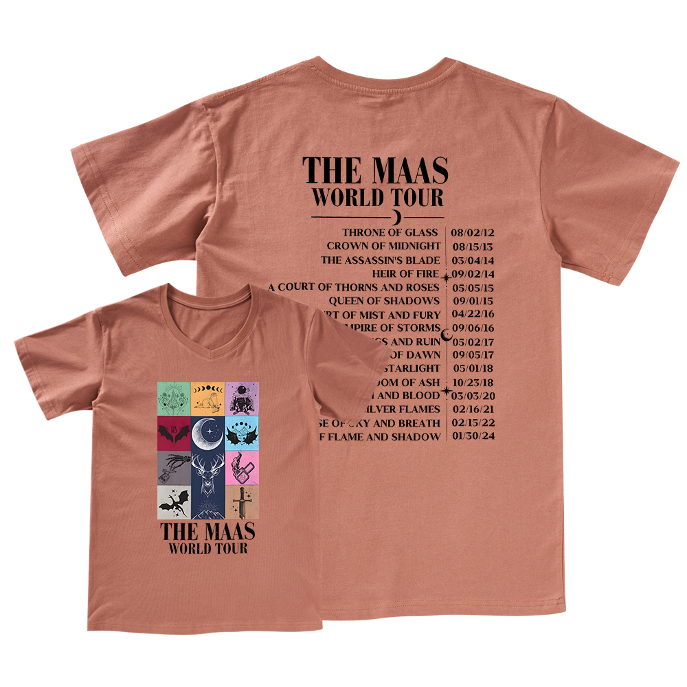 Pagewings Sarah J. Maas World Tour Comfort Colors V-neck T-shirt