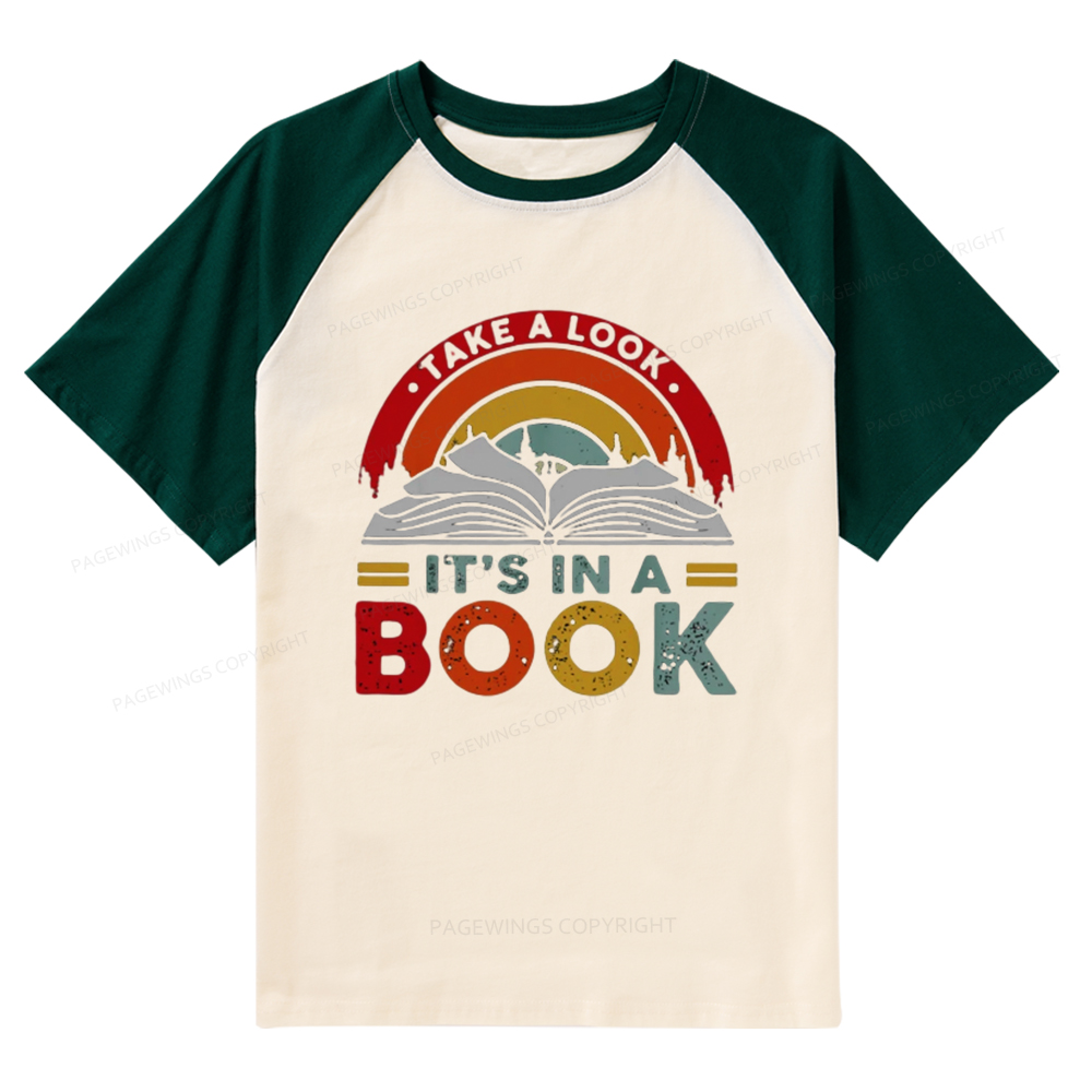 Pagewings Take A Look It's In A Book Raglan T-shirt