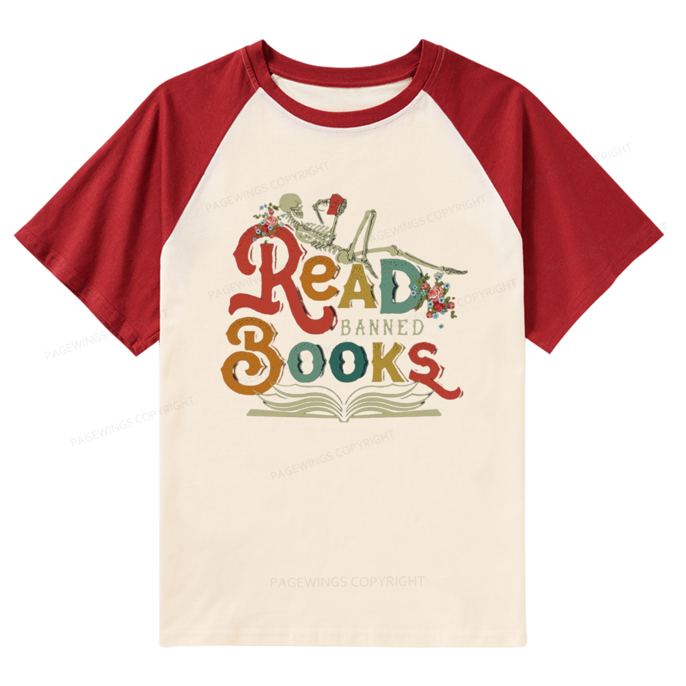 Pagewings Read Banned Books Raglan T-shirt