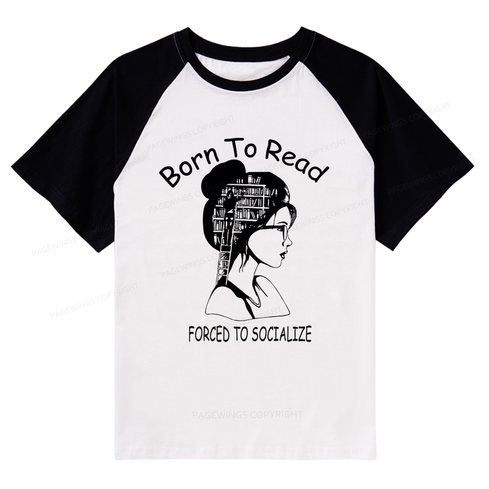 Pagewings Born To Read Raglan T-shirt
