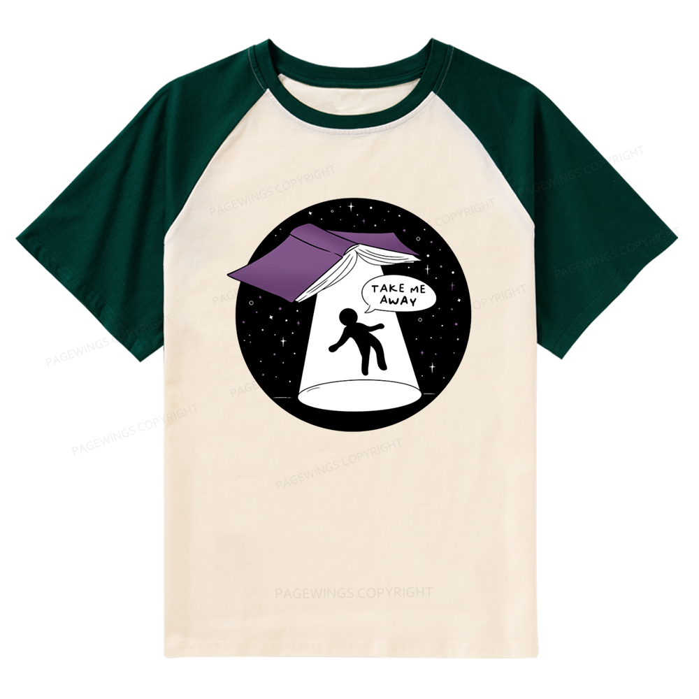Pagewings Take Me Away Raglan T-shirt