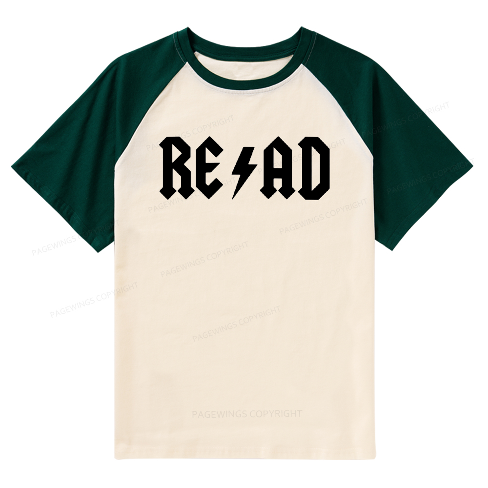 Pagewings Read Back In The Library "rock And Roll Raglan T-shirt