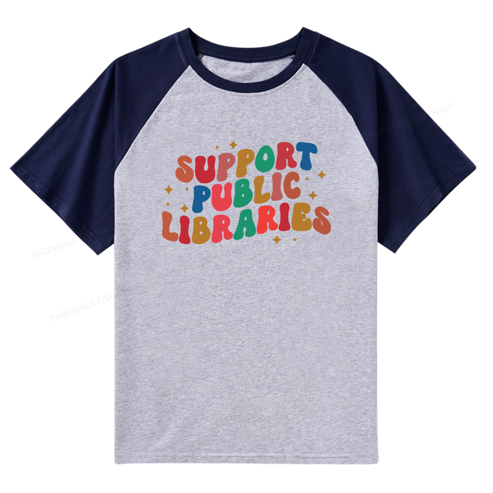 Pagewings Public Library Sweatshirt Raglan T-shirt