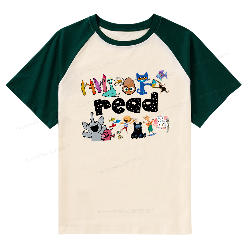 Pagewings Reading Bookish Raglan T-shirt