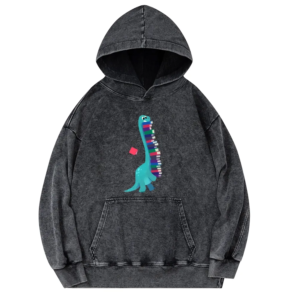Pagewings Book Dinosaurs Unisex Washed Hoodie