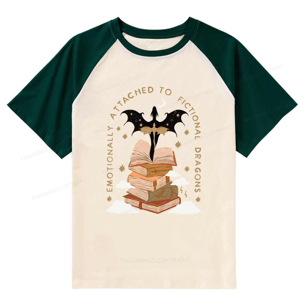 Pagewings Fantasy Romance Reader Gift Romantacy Raglan T-shirt