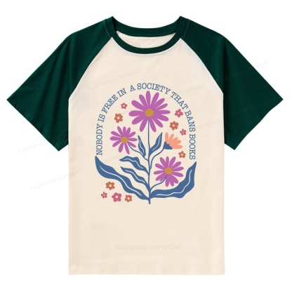 Pagewings Read Banned Books Shirt, Social Justice Gift Raglan T-shirt