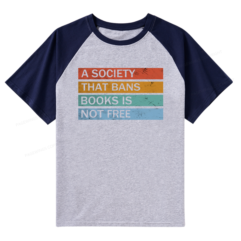 Pagewings Banned Books Shirt, Read Banned Books Raglan T-shirt