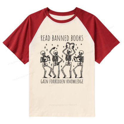 Pagewings Reading Books Tee Book Lover Gift Raglan T-shirt