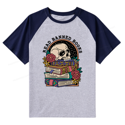 Pagewings Read Banned Book Floral Raglan T-shirt