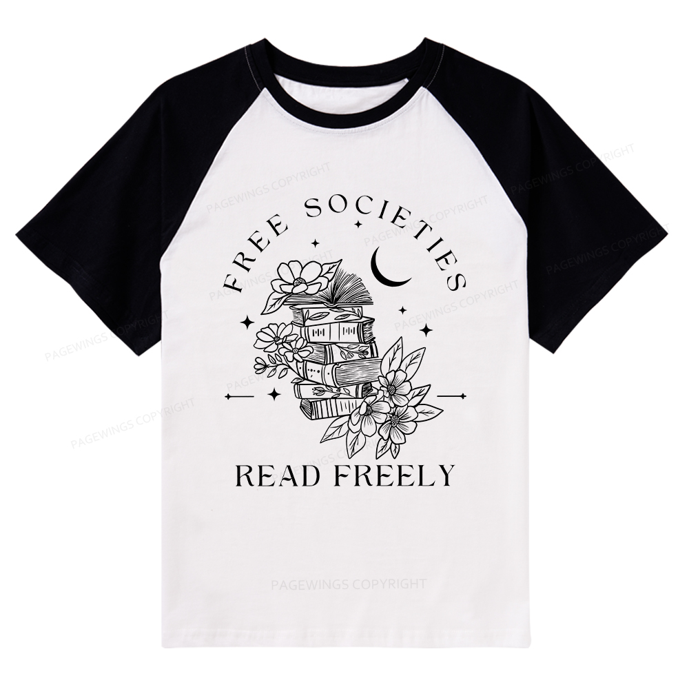 Pagewings Free Societies Read Freely Comfort Colors Shirt Raglan T-shirt
