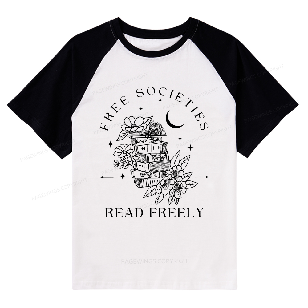 Pagewings Free Societies Read Freely Comfort Colors Shirt Raglan T-shirt