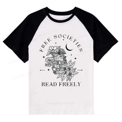 Pagewings Free Societies Read Freely Comfort Colors Shirt Raglan T-shirt