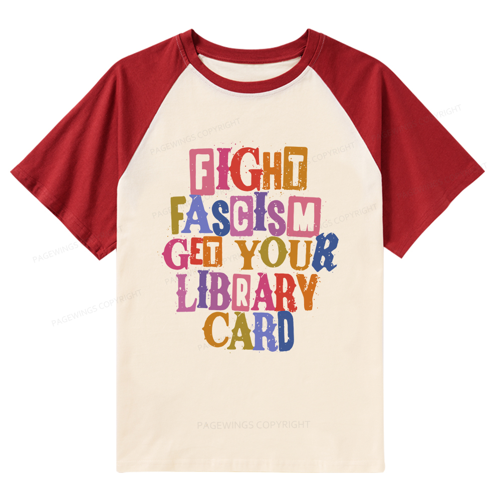 Pagewings Get Your Library Card Raglan T-shirt