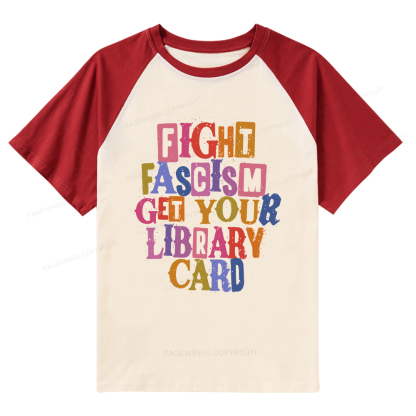 Pagewings Get Your Library Card Raglan T-shirt