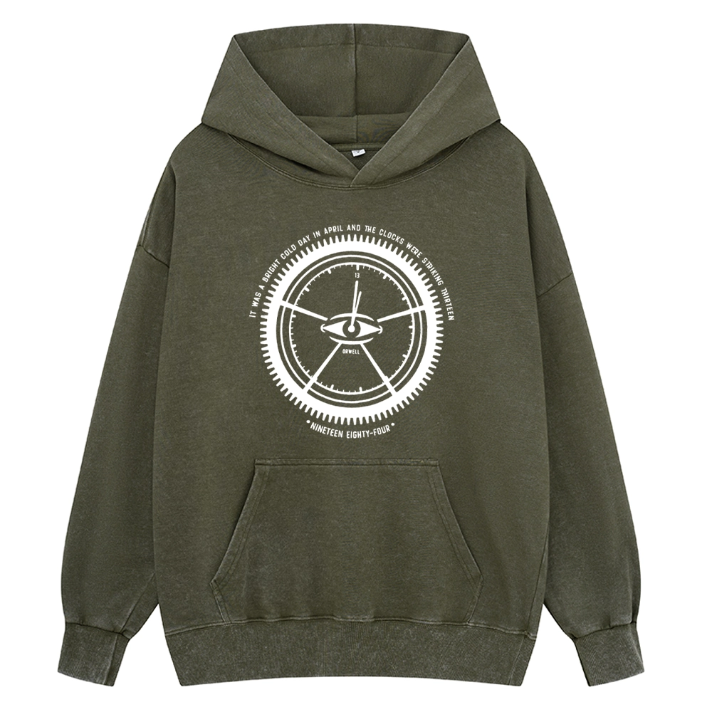 Pagewings Nineteen Eighty-Four Unisex Washed Hoodie