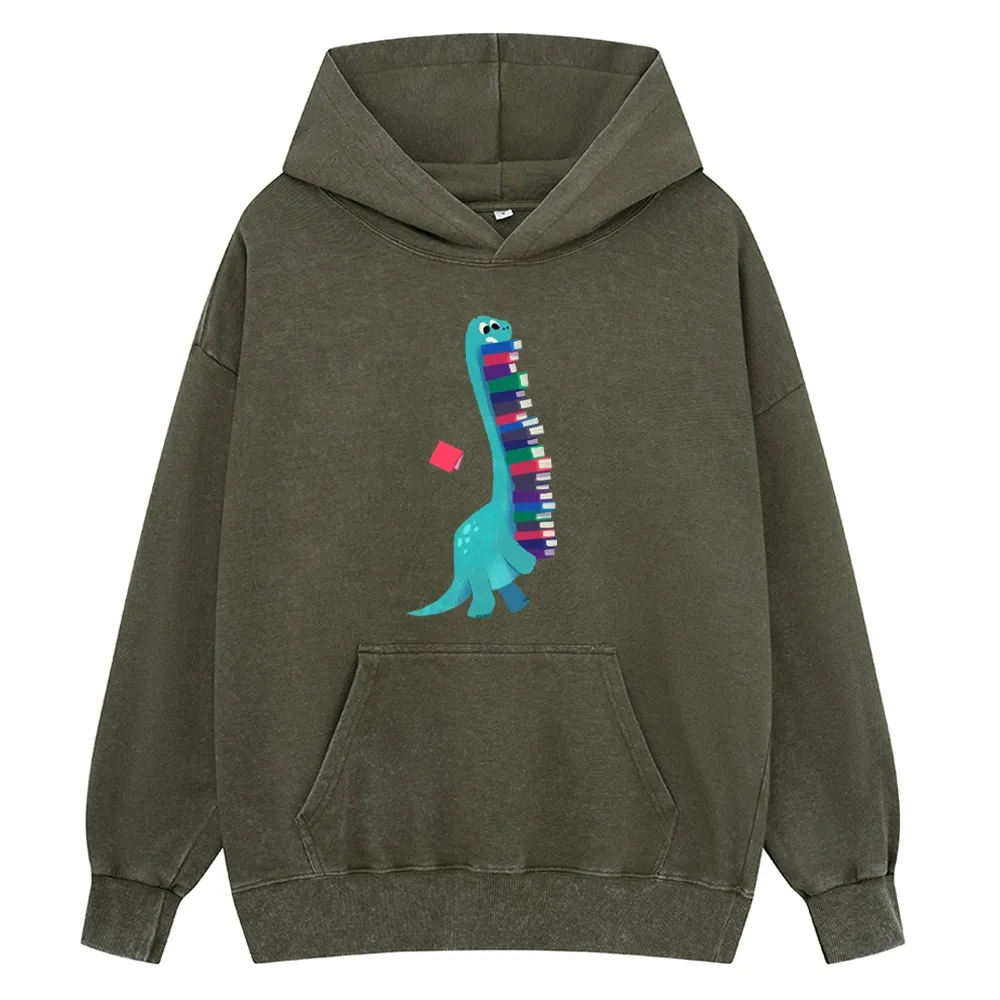 Pagewings Book Dinosaurs Unisex Washed Hoodie