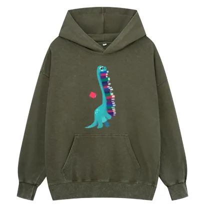 Pagewings Book Dinosaurs Unisex Washed Hoodie