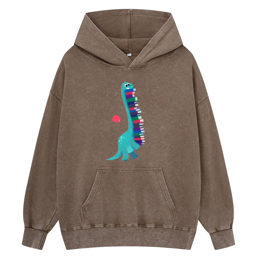 Pagewings Book Dinosaurs Unisex Washed Hoodie