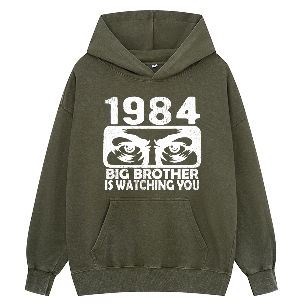 Pagewings Big Brother is Watching You Unisex Washed Hoodie