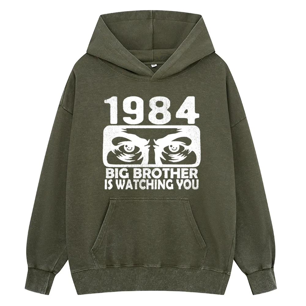 Pagewings Big Brother is Watching You Unisex Washed Hoodie