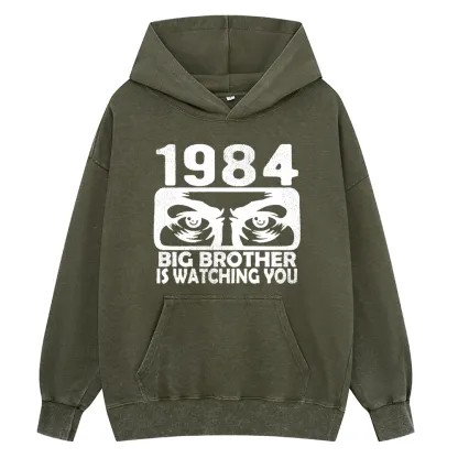 Pagewings Big Brother is Watching You Unisex Washed Hoodie