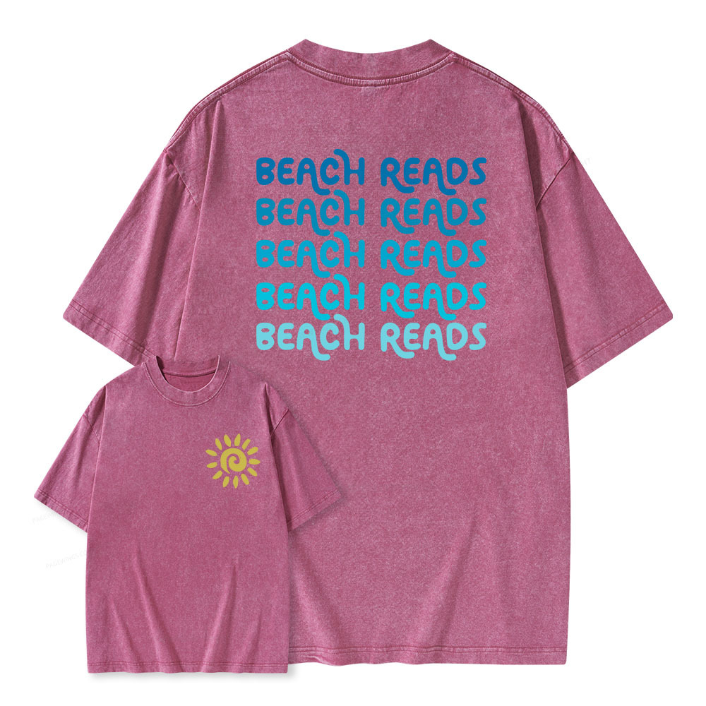 Pagewings Beach Reads Unisex Washed T-shirt