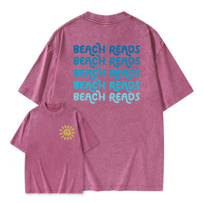 Pagewings Beach Reads Unisex Washed T-shirt