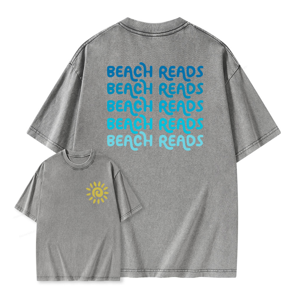 Pagewings Beach Reads Unisex Washed T-shirt