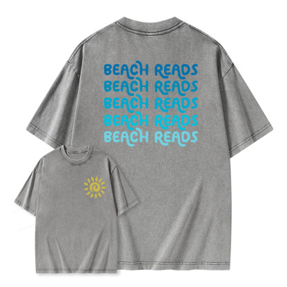 Pagewings Beach Reads Unisex Washed T-shirt