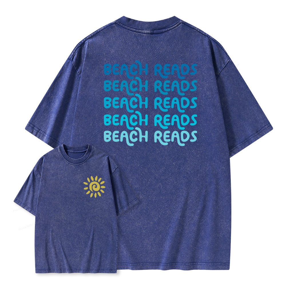 Pagewings Beach Reads Unisex Washed T-shirt