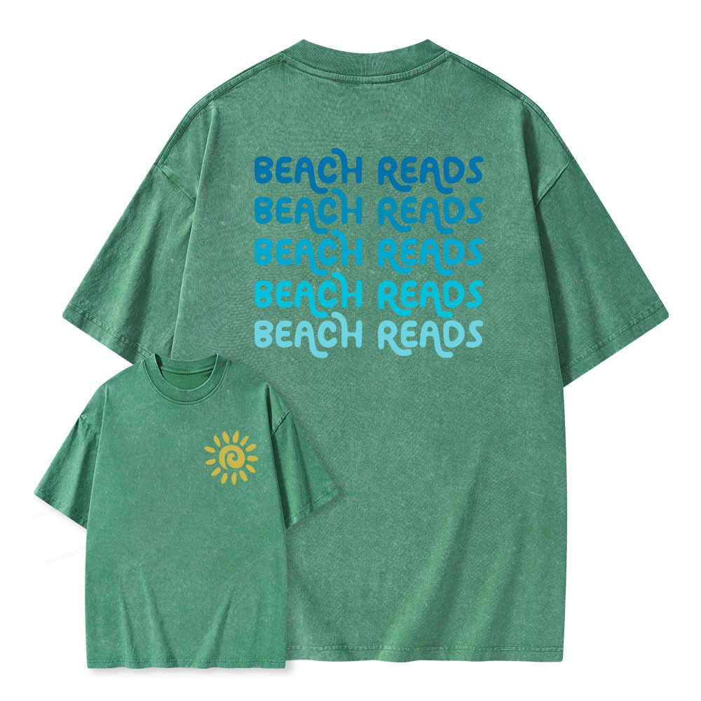 Pagewings Beach Reads Unisex Washed T-shirt