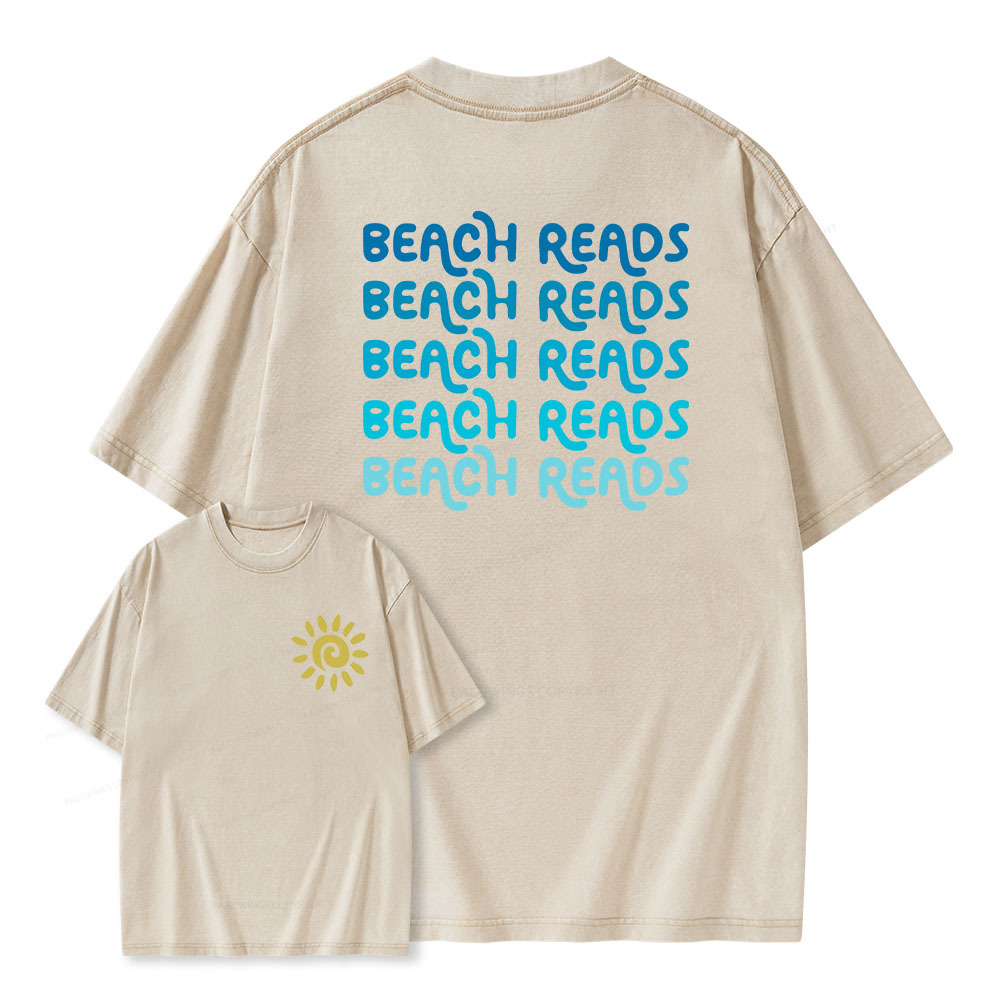 Pagewings Beach Reads Unisex Washed T-shirt