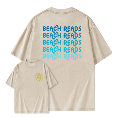 Pagewings Beach Reads Unisex Washed T-shirt